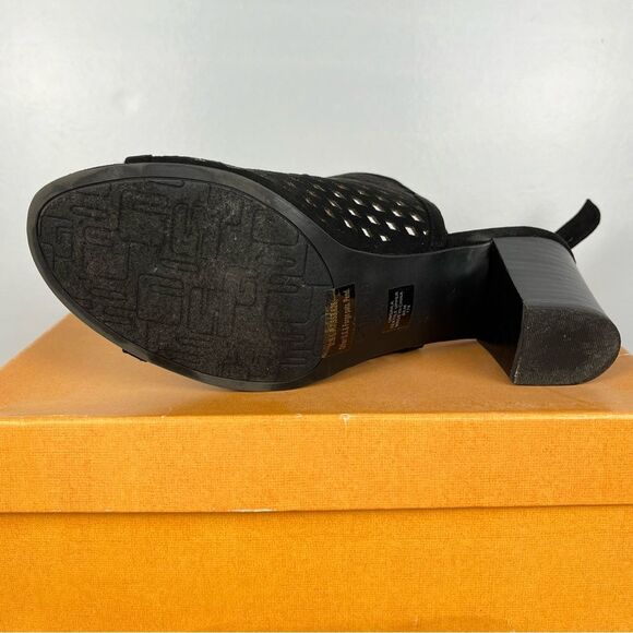 Unisa Black Suede Open Toe Thick Heels- Size 8.5 - Picture 5 of 6